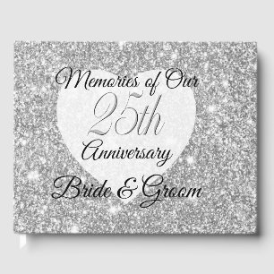 Guest Book - Personalise 25th Anniversary Keepsake