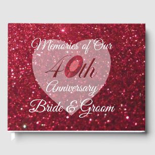 Guest Book - Personalise 40th Anniversary Keepsake