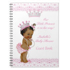 Guest Book Princess Baby Shower Pink White Ethnic
