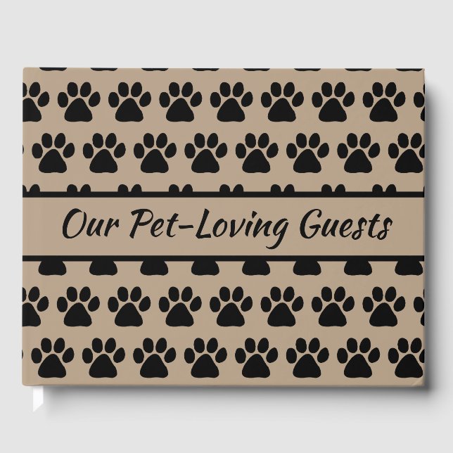Guest Book - Puppy Paw Prints (Front)