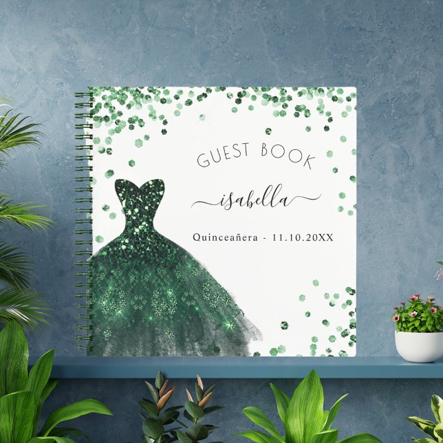 Guest book Quinceanera emerald green dress (Creator Uploaded)