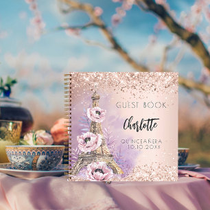 Guest book Quinceanera party Paris Eiffel tower