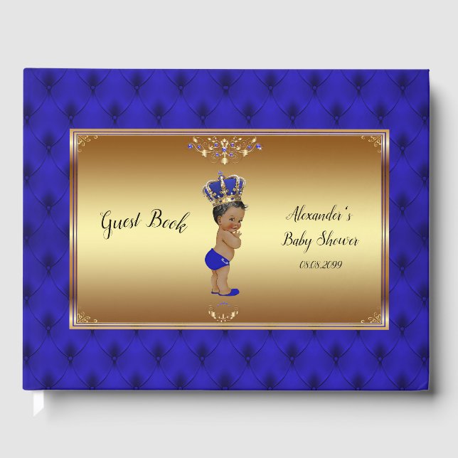 Guest Book Royal Blue Boy,guest book baby shower (Front)