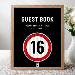 Guest book sign 16th Birthday Speed Limit 