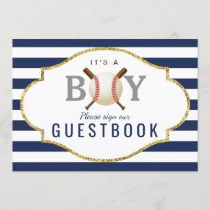 Guest Book Sign   Baseball Boy Baby Shower Invitation