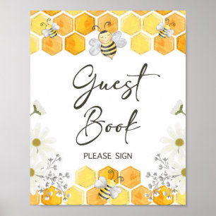 Guest Book Sign Honey Bee Yellow Shower Sign
