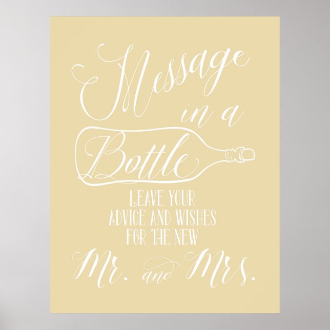 Guest Book sign - Message in a bottle (Front)