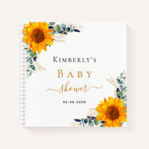 Guest book sunflowers eucalyptus baby shower