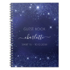 Guest book Sweet 16 navy blue glitter sparkles