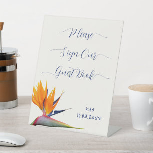 Guest Book Table Wedding Sign Bird of Paradise