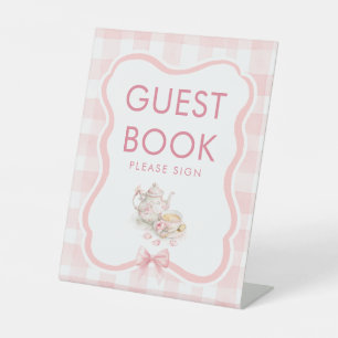 Guest Book Tea Party Baby Shower Table Sign