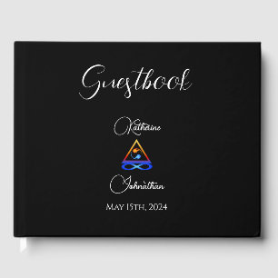 Guest Book=Twin Flame Symbol -Black- Book