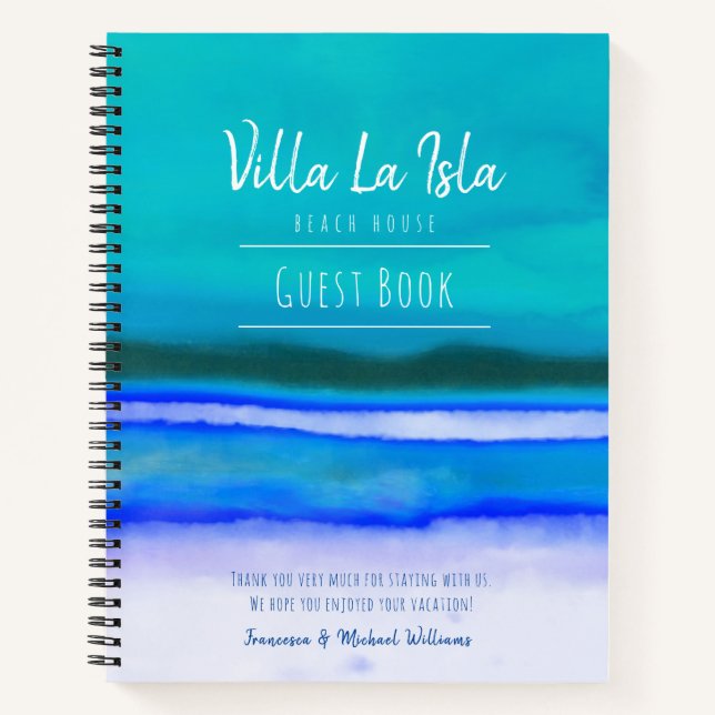 Guest Book Vacation Rental Beach House Ocean Blue (Front)