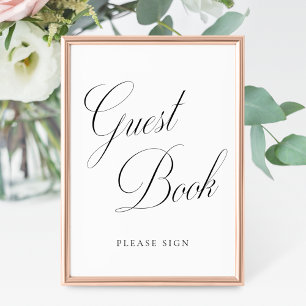 Guest Book Vintage Elegance Script Wedding