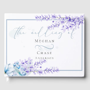 Guest Book   Watercolor Lavender - Dusty Blue