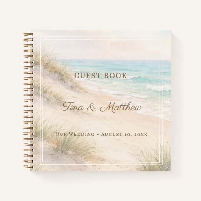 Guest book Wedding beach coastal (Front)