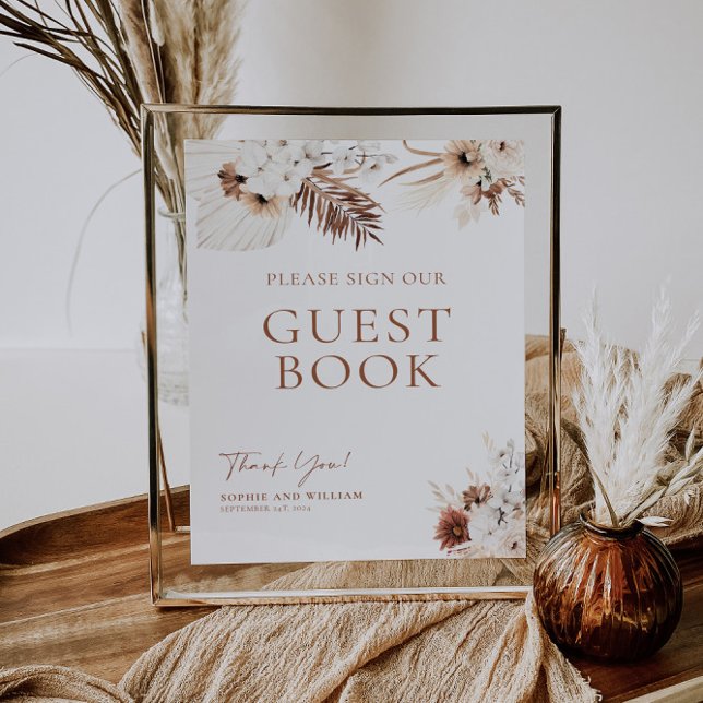 Guest Book Wedding Sign Boho Pampas Terracotta  (Creator Uploaded)