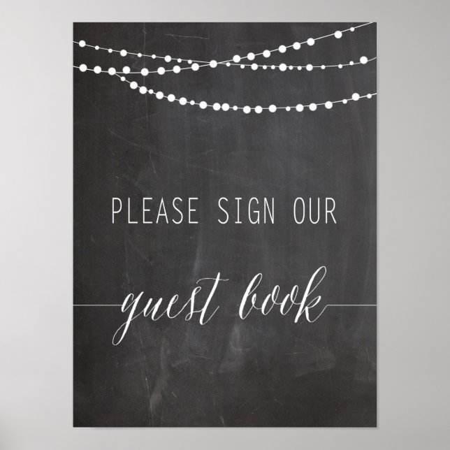 Guest Book Wedding sign | Calligraphy (Front)