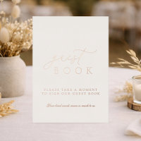 Guest Book Wedding Sign | Real Gold Foil