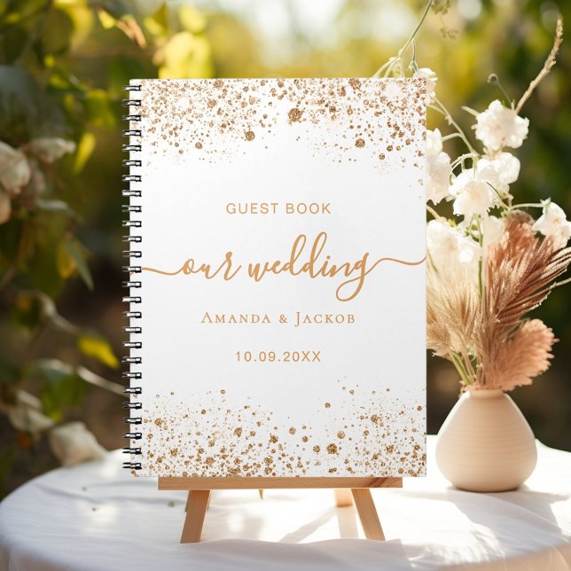 Guest book wedding white gold glitter (Creator Uploaded)