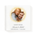 Guest book wedding white gold glitter photo