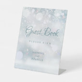 Guest Book Winter Snowflakes Pedestal Sign (Front)