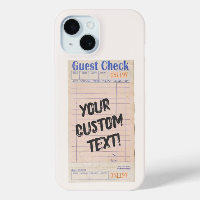 Guest Check Custom Personalised  Case-Mate iPhone Case (Back)