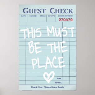 Guest Check Print, Dorm Art Print