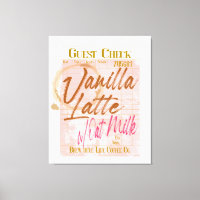 Guest Check Receipt Vanilla Latte Coffee Oat Milk