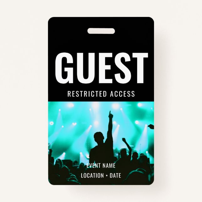Guest Custom Event or Concert Name  ID Badge (Front)