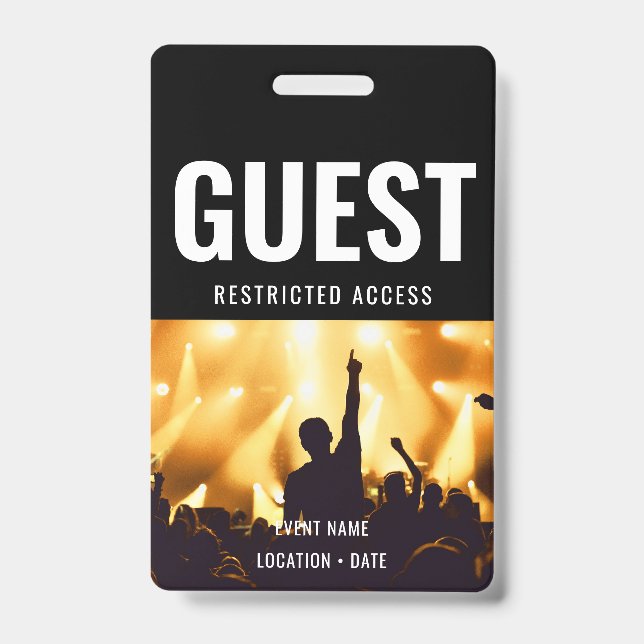 Guest Custom Event or Concert Name  ID Badge (Front)