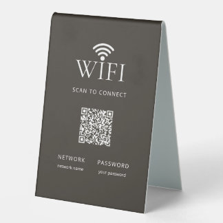 Guest Customer WiFi Network Password QR Code Brown