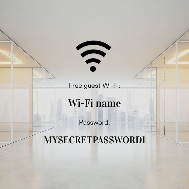 Guest customer wifi network password window cling (Creator Uploaded)
