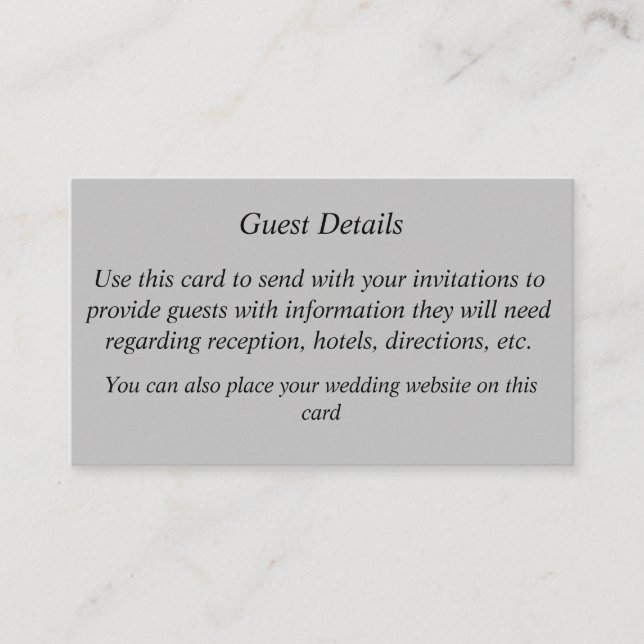 Guest Detail Card (Front)