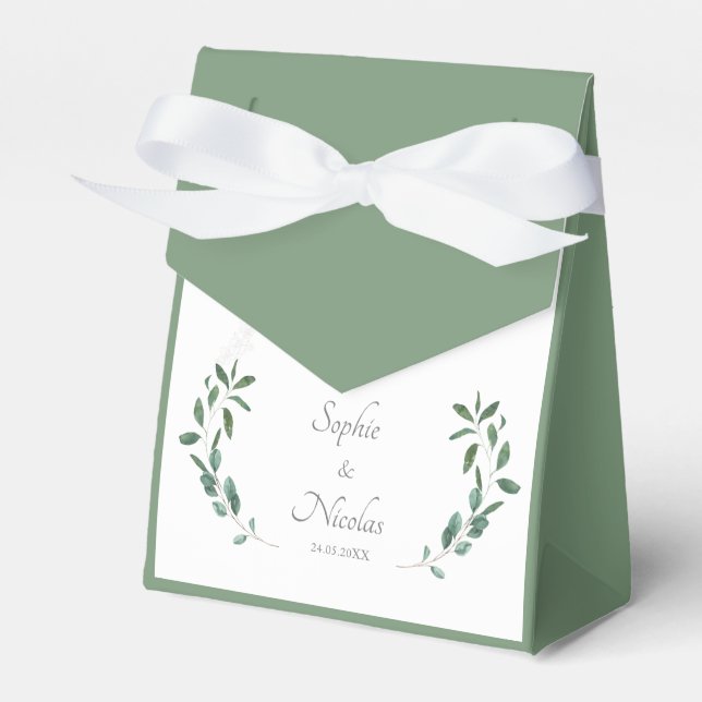 Guest gift boxes Vert Sauge eucalyptus (Front Side)