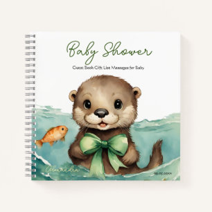 Guest Gift List Baby Otter Baby Shower Notebook