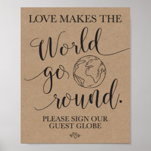 Guest Globe Wedding Table Sign