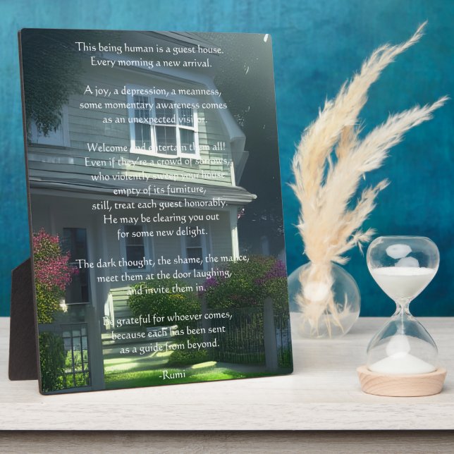 Guest House Rumi Poem Tabletop  Plaque (Side)