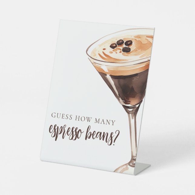 Guest How Many Espresso Martini Bridal Shower Pedestal Sign (Front)