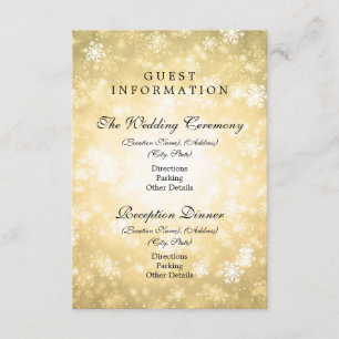 Guest Information Gold Winter Wonderland Enclosure Card