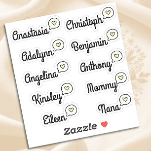 Guest List 10 Names Funny Fun Yellow Speech Bubble