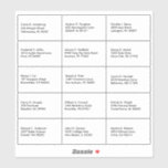 Guest List Name Address Custom<br><div class="desc">Simple labels with easy to edit guest names and addresses,  ideal for sending out save the dates,  invitations and thank you cards,  just edit the names and addresses to suit your needs. There are 15 labels per 8" x 8"  sheet,  if you required more just purchase more edited sheets.</div>