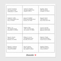 Guest List Name Address Custom