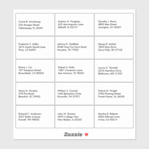 Guest List Name Address Custom