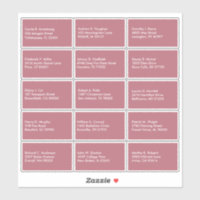 Guest List Name Address Custom Rose Gold