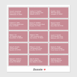 Guest List Name Address Custom Rose Gold