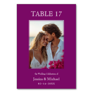 💍Guest list & photo Fuchsia Enchantment Table Number