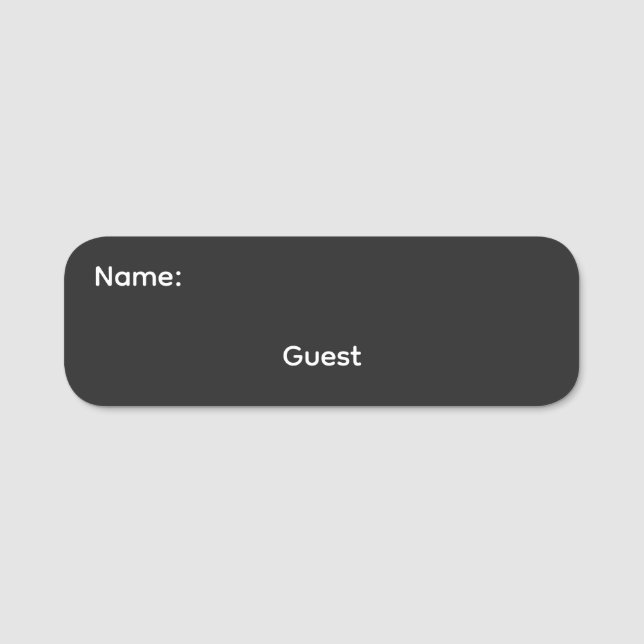 Guest Name Pinback Tag (Front)