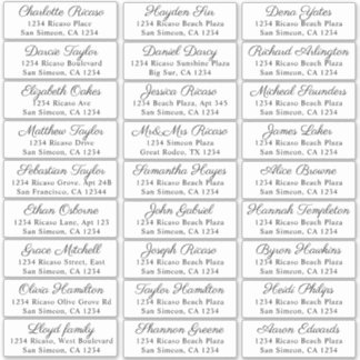 Guest Names Address 27 Personalised Shipping Label