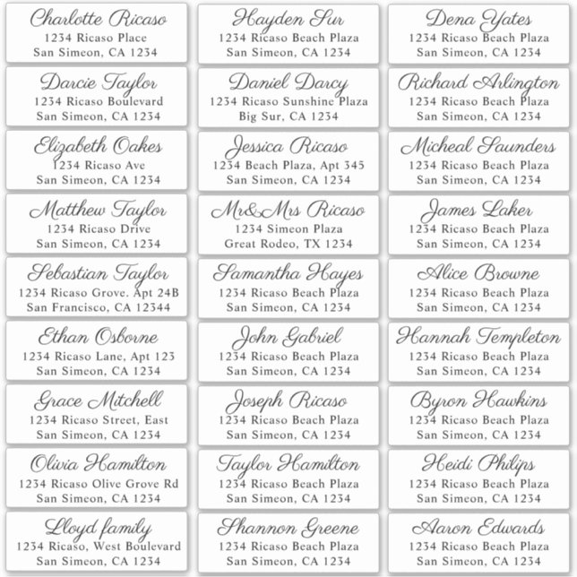 Guest Names Address 27 Personalised Shipping Label (Front)
